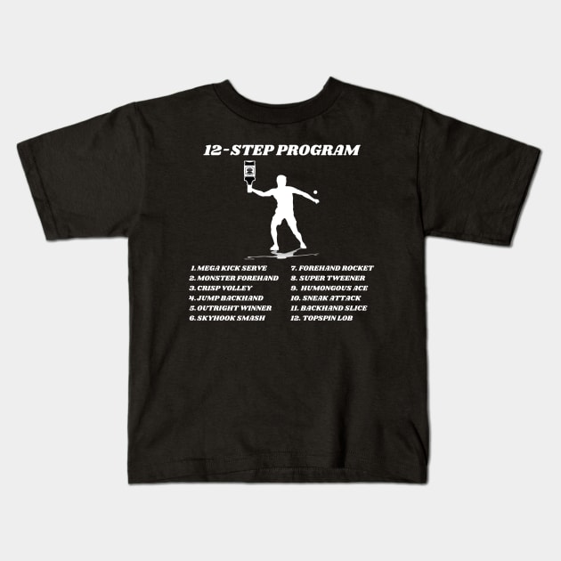 US Open Funny Tennis Addict 12-Step Program Kids T-Shirt by TopTennisMerch